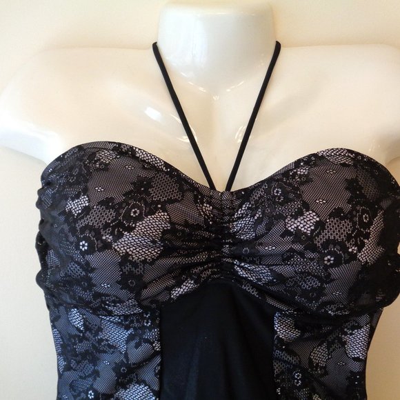 Magicsuit Nora Swimsuit Bandeau Halter 1 PC Black Mesh & Lace Size 14 NEW - Picture 6 of 7